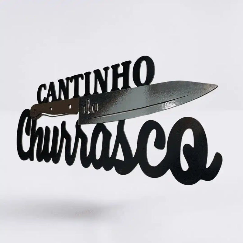 Decoração Cantinho Do Churrasco Preto Mdf Infinit Inox