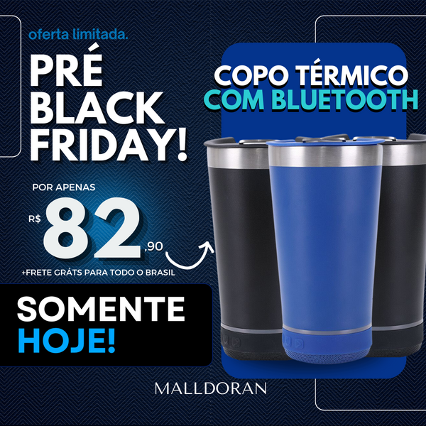 Copo Térmico com Som Bluetooth [Pré Black Friday + Frete Grátis]