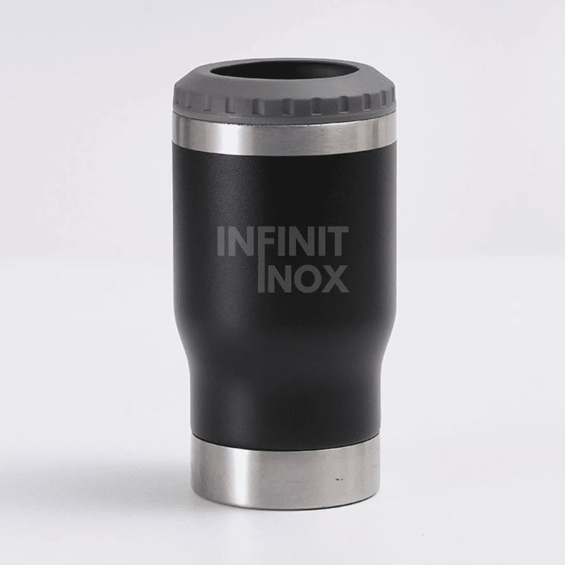 Copo Térmico Cooler Infinit Inox Preto | Abridor Embutido + Brinde