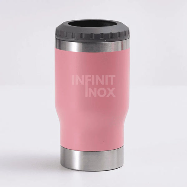 Copo Térmico Cooler Infinit Inox Rosa Claro | Abridor Embutido + Brinde