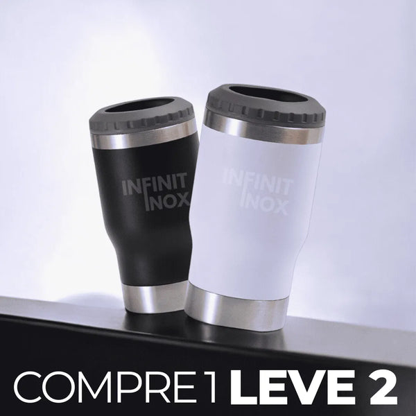 PROMO RELÂMPAGO - Copo Térmico Cooler Infinit Inox Com Abridor Embutido + Brinde | COMPRE 1 LEVE 2